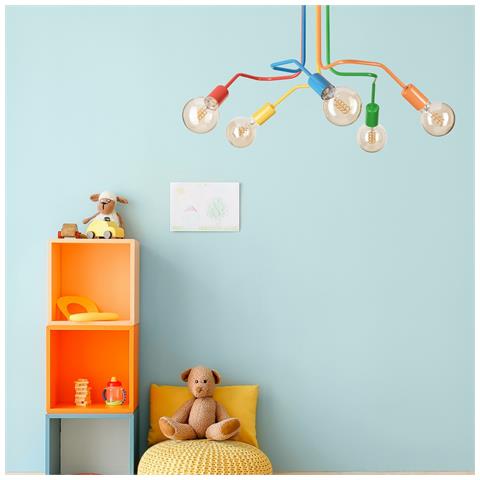 Lampada A Sospensione Damiano - Multicolore - Metallo - 40x59x59 Cm - Foto 2