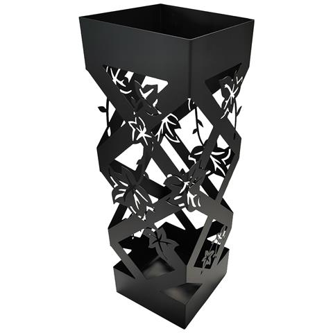 Portaombrelli Nero Quadrato Per Ingresso Design Fiori Porta Ombrelli 15.5x49cm - Foto 3