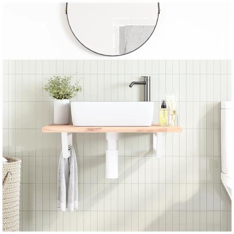 Reggimensole Per Lavabo 2 Pz Bianche Trapezio In Acciaio - Foto 3