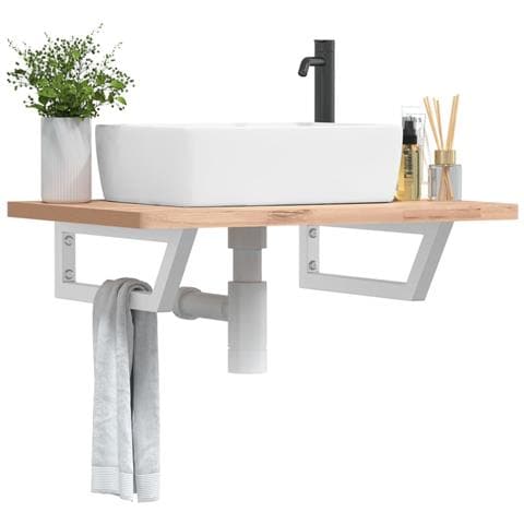 Reggimensole Per Lavabo 2 Pz Bianche Trapezio In Acciaio - Foto 1