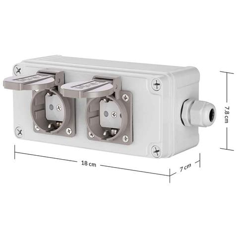 Cassetta Multipresa Elettrica Esterno da Parete 2 Prese Shucko Impermeabili IP54 - Foto 2