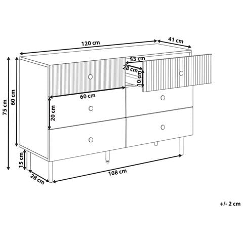 Cassettiera 6 Cassetti Nero Coventry - Foto 6