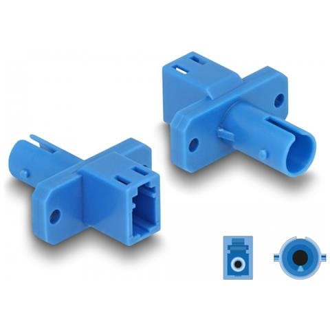 Accoppiatore ibrido in fibra ottica da LC Simplex femmina per ST Simplex femmina blu - Foto 1