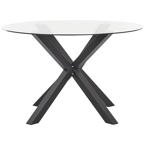 Tavolo Da Pranzo Da Giardino Maletto 120 Cm 120 Cm Vetro Nero - Foto 2
