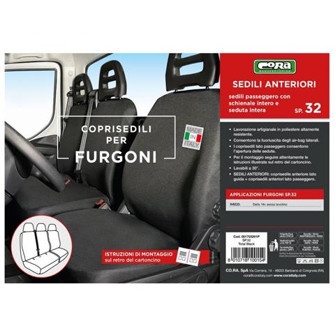 Coprisedili Per Furgoni Tg. Sp32 Seduta Intera Tess. Poliestere Nero - Foto 3