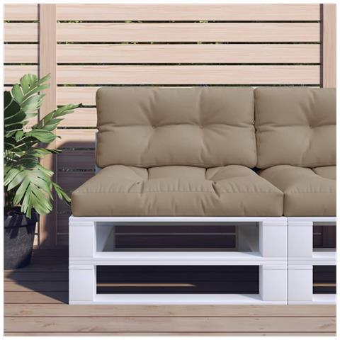 Cuscini Per Pallet 2 Pz Tortora In Tessuto - Foto 1