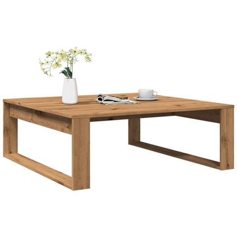 Tavolino Salotto Rovere Artigianale 100x100x35 Cm In Truciolato - Foto 1