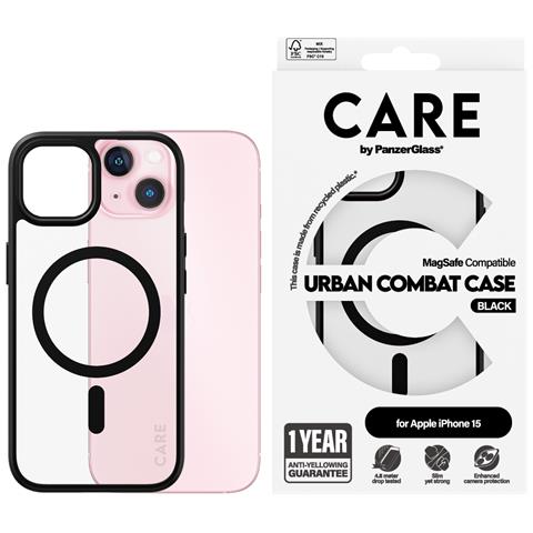 CARE Flagship Case Transparent Urban Combat w. Black MagSafe iPhone 15 - Foto 2