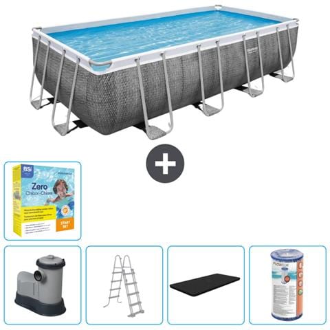 Piscina Fuori Terra - Rettangolo - 549x274x122 Cm - Grigio - Include Accessori Coordinati Cb33 - Foto 1