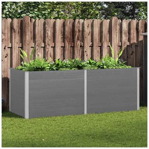 Lusso Casadino - Letto Rialzato Da Giardino 250x100x91 Cm In Wpc Grigio - Foto 8