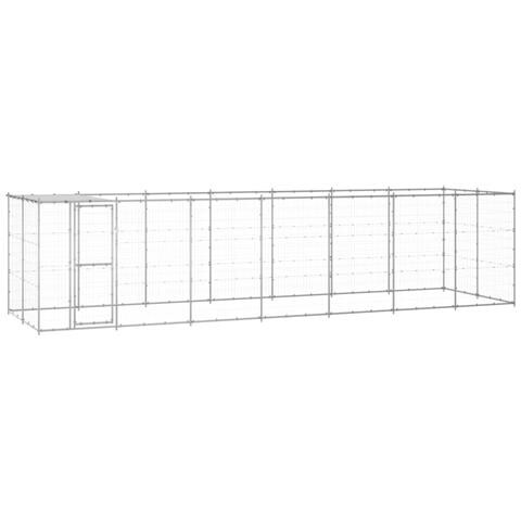 Gabbia Per Cani Da Esterno In Acciaio Zincato Con Tetto 16,94 M² - Foto 2