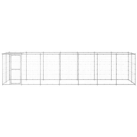 Gabbia Per Cani Da Esterno In Acciaio Zincato Con Tetto 16,94 M² - Foto 1
