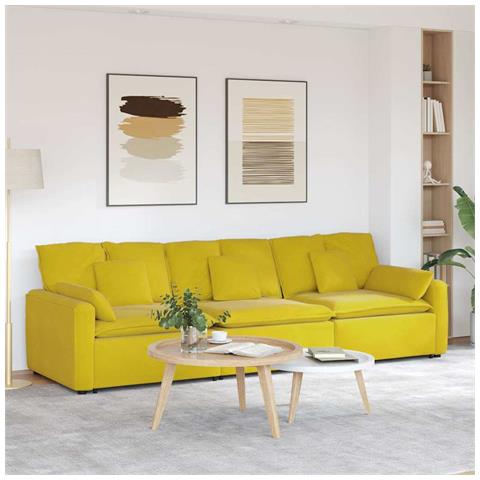 Divano Modulare con Cuscini Giallo - Foto 2