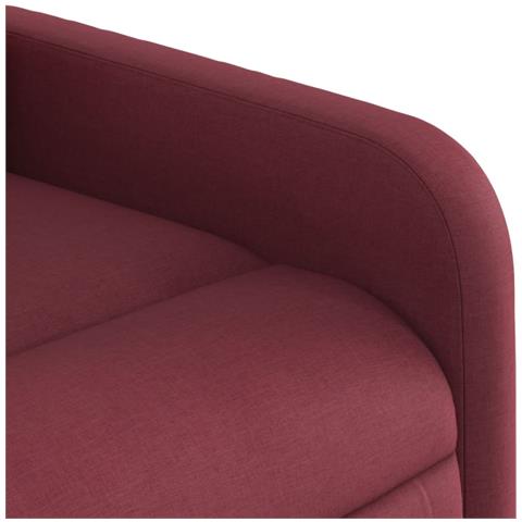 Poltrona Massaggiante Reclinabile Rosso Vino in Tessuto - Foto 9