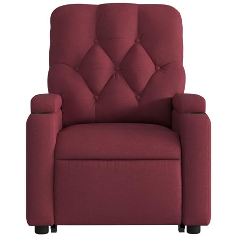 Poltrona Alzapersona Massaggio Reclinabile Rosso Vino Tessuto - Foto 9