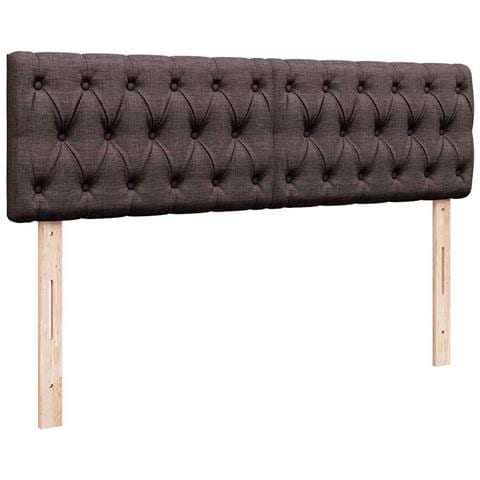 Pouf Letto con Materasso Marrone Scuro 140x190 cm in Tessuto - Foto 9