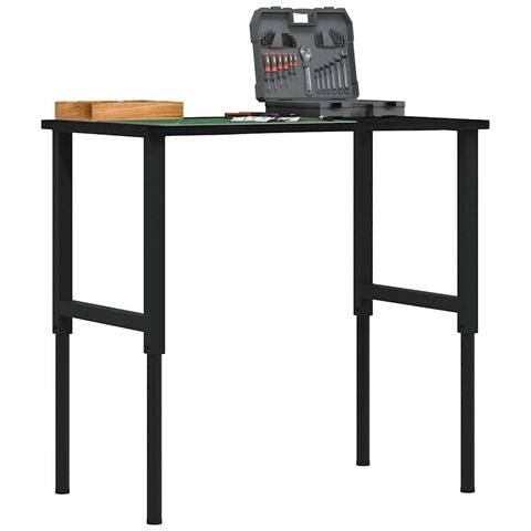 Banco Lavoro Marrone Scuro 100x60x(71,5-98) cm Legno di Rovere - Foto 2