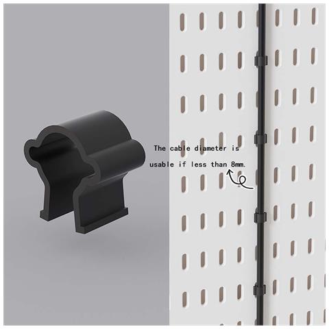 Clip Per Cavi Verticali Per Pannello Forato - Set Da 15 Pezzi - Organizzazione E Decorazione Versatile Black - Foto 2