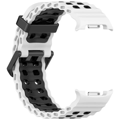 Cinturino In Silicone Compatibile Con Samsung Galaxy Watch8/watch8 Classic - Stile Ocean Band White+black - Foto 1
