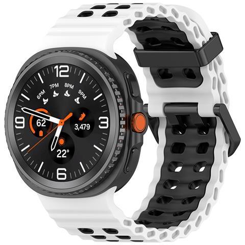 Cinturino In Silicone Compatibile Con Samsung Galaxy Watch8/watch8 Classic - Stile Ocean Band White+black - Foto 2
