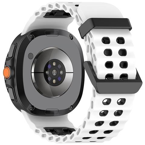 Cinturino In Silicone Compatibile Con Samsung Galaxy Watch8/watch8 Classic - Stile Ocean Band White+black - Foto 3