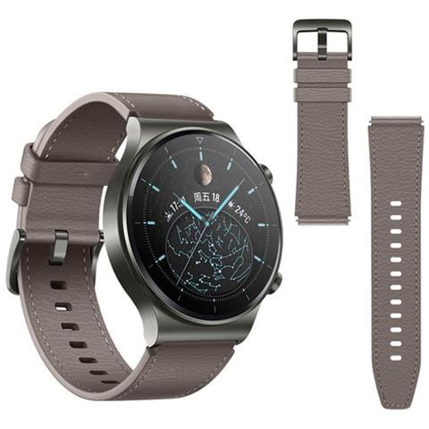 Cinturino In Pelle Da 22 Mm Compatibile Con Huawei Gt2 Pro Smartwatch - Elegante Cinturino Di Ricambio Grey - Foto 2
