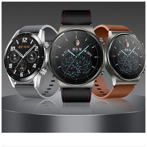 Cinturino In Pelle Da 22 Mm Compatibile Con Huawei Gt2 Pro Smartwatch - Elegante Cinturino Di Ricambio Grey - Foto 3