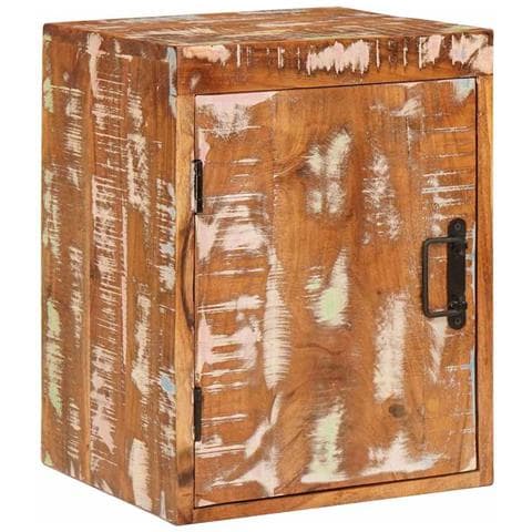 Comodino Marrone 35 x 33 x 48 cm Legno Solido Recuperato - Foto 1