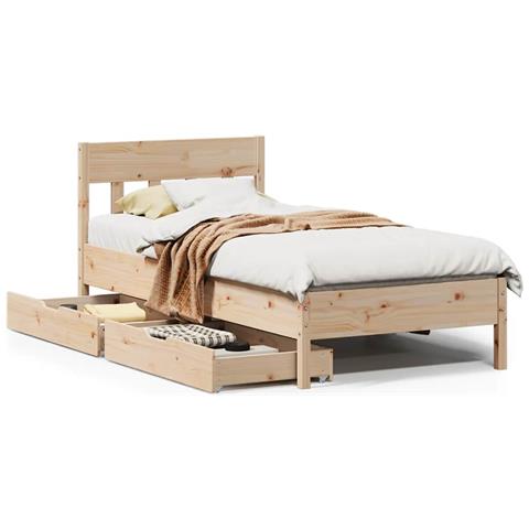 Letto senza Materasso 90x190 cm in Legno Massello di Pino - Foto 1