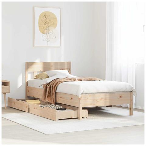 Letto senza Materasso 90x190 cm in Legno Massello di Pino - Foto 2