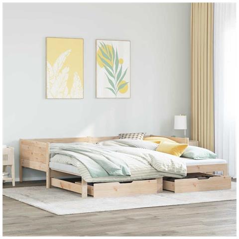Divano Letto Estraibile con Cassetti senza Materasso 90x190 cm - Foto 2
