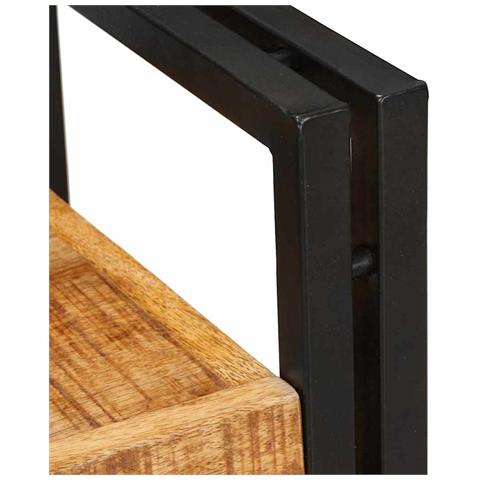 Comodino 2 pcs Marrone e nero Legno di mango massello - Foto 9