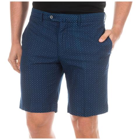Shorts Da Uomo In Denim Dal Taglio Dritto Con Orli Hm800752 - Foto 1