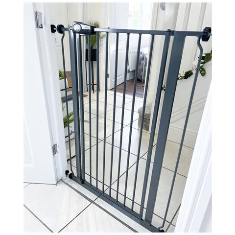 Bettacare Cancelletto Child & Pet Per Bambini E Animali, 75cm - 83cm, Grigio Ardesia, Cancelletto Extra Alto Con Un'altezza Di 104cm - Foto 4
