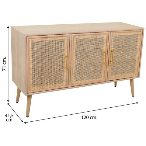 Credenza In Legno E Rete Marrone 120x41,5x71h - Foto 8