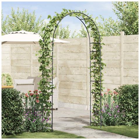 Arco da Giardino Floreale Nero 115 x 37 x 231 cm - Foto 2