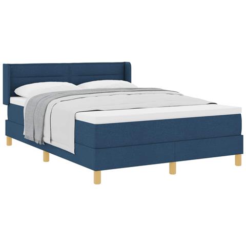 Letto a molle con materasso Blu 190 x 140 cm Poliestere - Foto 1