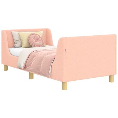 Struttura letto bambini con testata Rosa 80 x 160 cm Bouclé - Foto 1