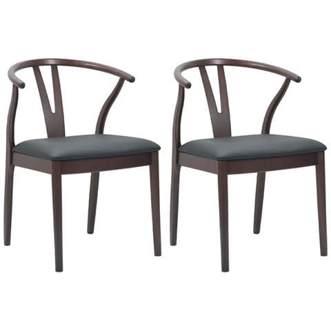 Sedia da pranzo 2 pcs Marrone chiaro e nero - Foto 1