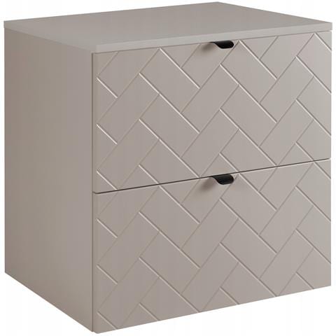 | Mobiletto 80 cm - Beige Mat - Mobili da bagno - Mobili da bagno - Sottolavabo - Piano d'appoggio - Libreria beige - Foto 2