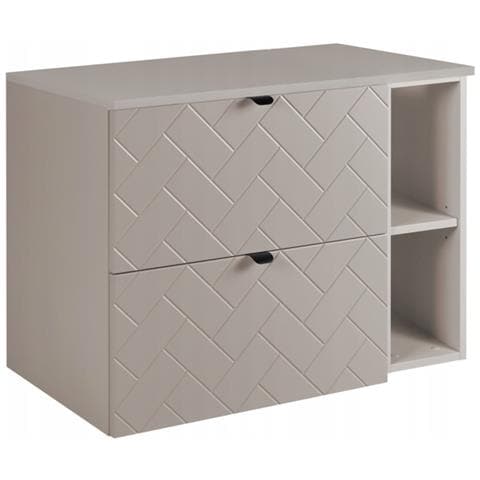 | Mobiletto 80 cm - Beige Mat - Mobili da bagno - Mobili da bagno - Sottolavabo - Piano d'appoggio - Libreria beige - Foto 1