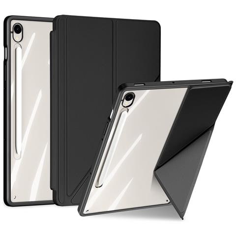 Cover per Galaxy Tab S10 Lite / S10 FE / Tab S9 / S9 FE - TPU+PC+Pelle /PU, Nero - Foto 1