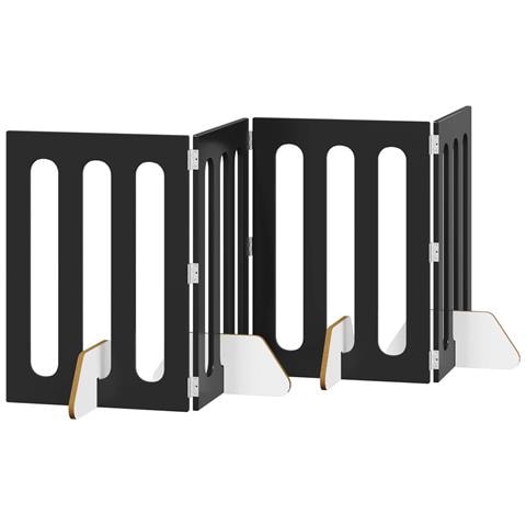 Recinto pieghevole per animali 4 pcs Rovere Nero - Foto 1