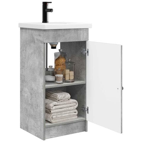 Mobile da bagno con lavabo Grigio Cemento 42 x 40 x 84,5 cm - Foto 2