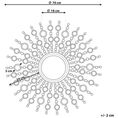 Specchio Da Parete Dorato Ø70 Cm Blois - Foto 21