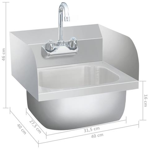 Lavandino Commerciale Con Rubinetto In Acciaio Inossidabile - Foto 2