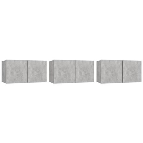 Mobili Porta TV Pensili 3pz Grigio Cemento 60x30x30 cm - Foto 2