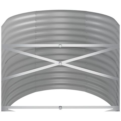 Letto Giardino Acciaio Verniciato a Polvere 440x80x68cm Argento - Foto 2