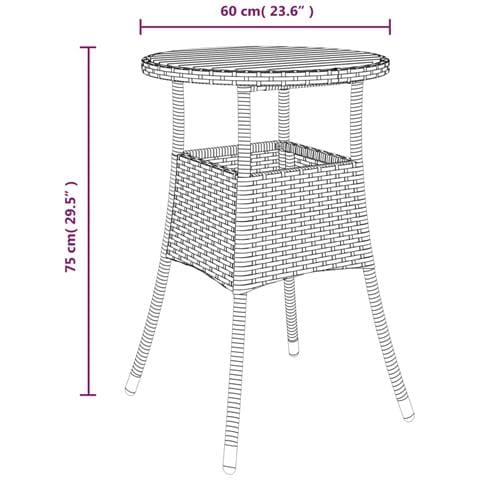 Tavolo Da Giardino 60x75cm Massello Acacia E Polyrattan Grigio - Foto 5