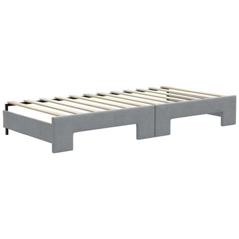 Divano Letto Estraibile Materassi Grigio Chiaro 90x200 Tessuto - Foto 2